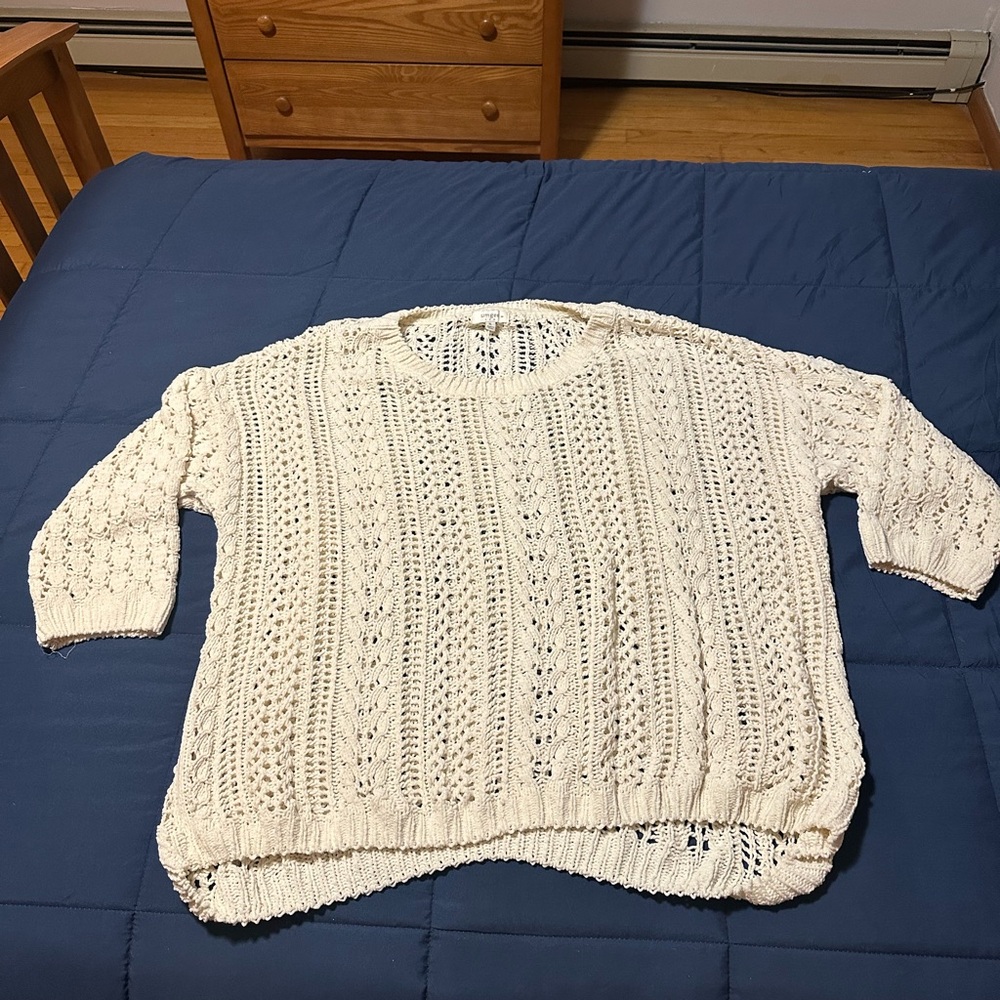 Chic Soul Cream Knit Sweater